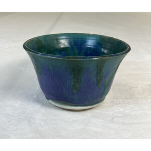 Studio Art Pottery Bowl Hand Thrown Signed Glazed 4" x 7" Benefits Charity